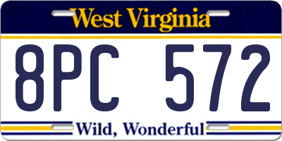 WV license plate 8PC572
