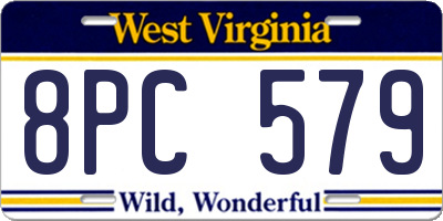 WV license plate 8PC579