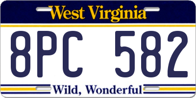 WV license plate 8PC582