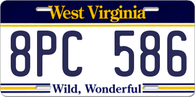 WV license plate 8PC586