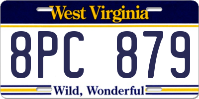 WV license plate 8PC879