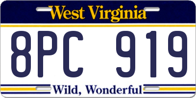 WV license plate 8PC919