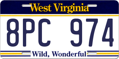WV license plate 8PC974