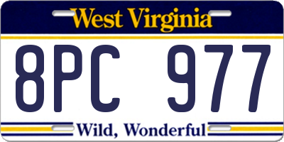 WV license plate 8PC977
