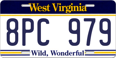 WV license plate 8PC979