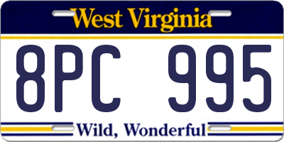 WV license plate 8PC995
