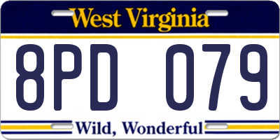 WV license plate 8PD079