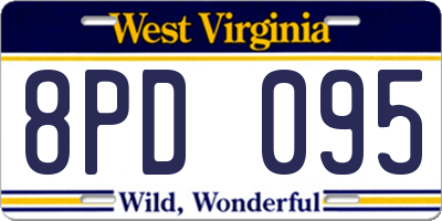 WV license plate 8PD095