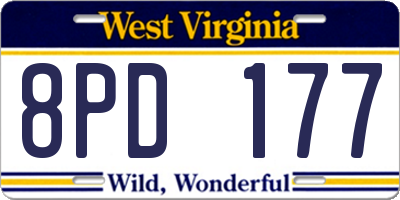 WV license plate 8PD177