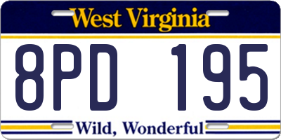 WV license plate 8PD195