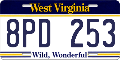 WV license plate 8PD253