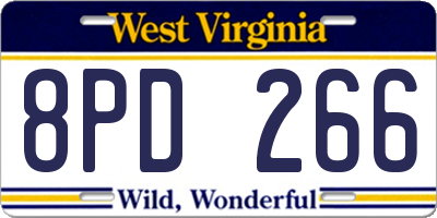 WV license plate 8PD266