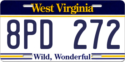 WV license plate 8PD272