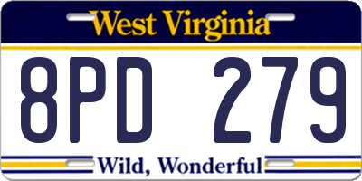 WV license plate 8PD279
