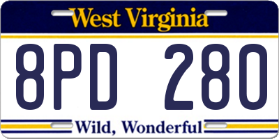 WV license plate 8PD280