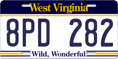 WV license plate 8PD282