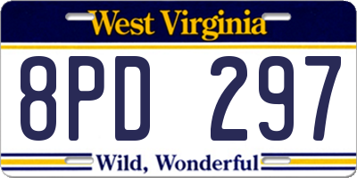 WV license plate 8PD297
