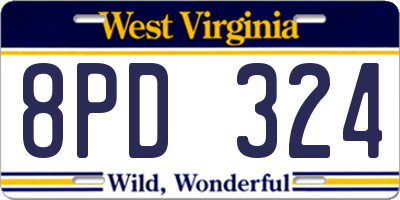 WV license plate 8PD324