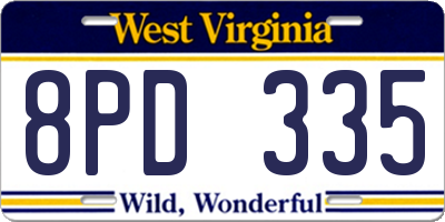 WV license plate 8PD335