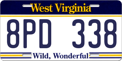 WV license plate 8PD338