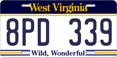 WV license plate 8PD339