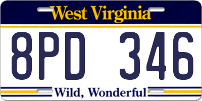 WV license plate 8PD346