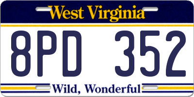 WV license plate 8PD352