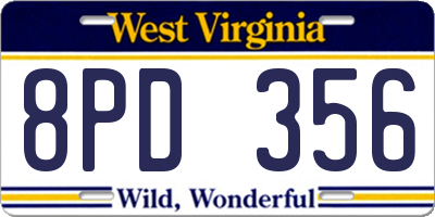 WV license plate 8PD356
