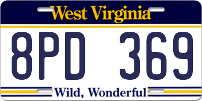 WV license plate 8PD369