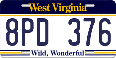 WV license plate 8PD376