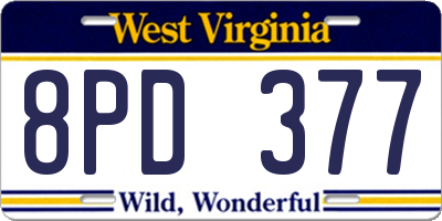 WV license plate 8PD377