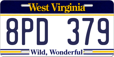 WV license plate 8PD379