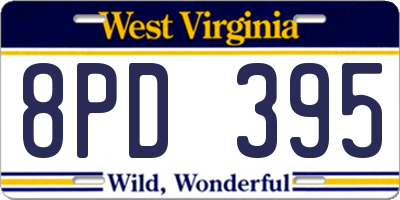 WV license plate 8PD395