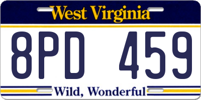 WV license plate 8PD459