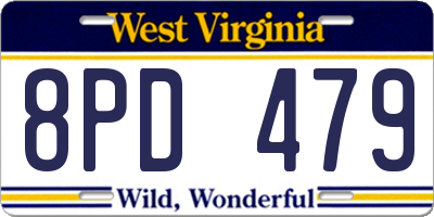 WV license plate 8PD479