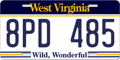 WV license plate 8PD485