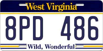 WV license plate 8PD486