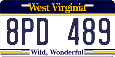 WV license plate 8PD489