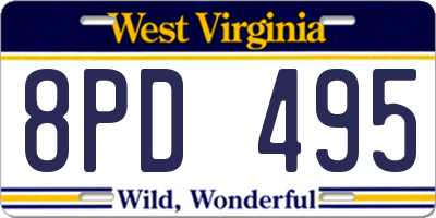 WV license plate 8PD495