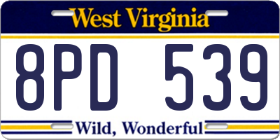 WV license plate 8PD539