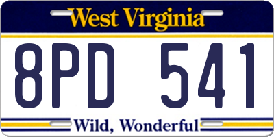 WV license plate 8PD541