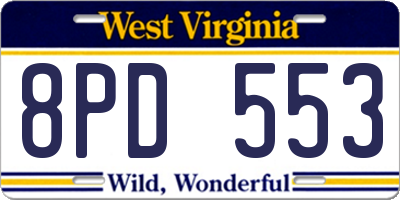 WV license plate 8PD553