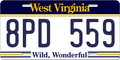 WV license plate 8PD559