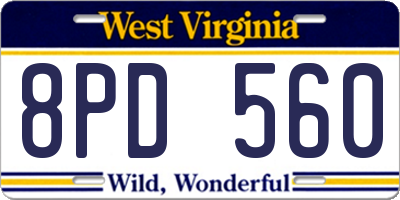 WV license plate 8PD560