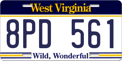 WV license plate 8PD561