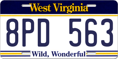 WV license plate 8PD563