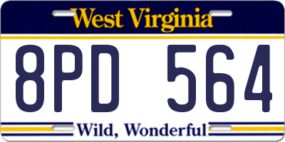 WV license plate 8PD564