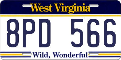WV license plate 8PD566