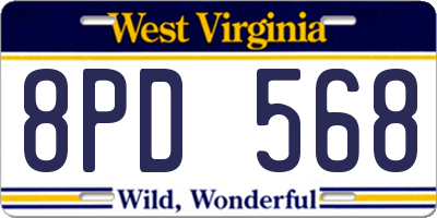 WV license plate 8PD568