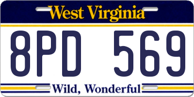 WV license plate 8PD569
